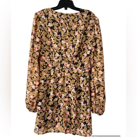 Nasty GAL Floral Chiffon Print V Neck Mini Party Evening Tea Dress Sz US8 Cute - Picture 7 of 16